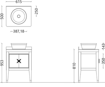 BRAD 2 - Single floor-standing wooden vanity unit with doors by Park Avenue - view 3